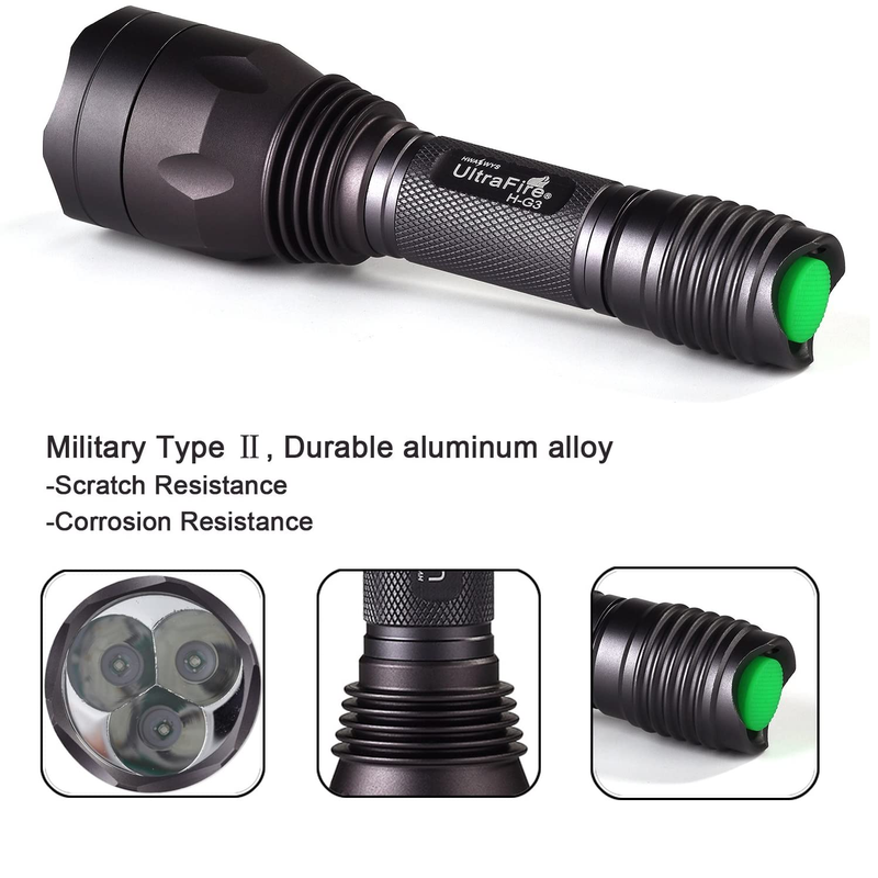 ULTRAFIRE XP-E2 LED 650 Green Hunting Flashlight