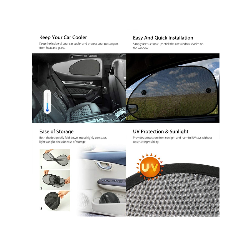 Universal Car Window Sunshades | Sun Glare & UV Ray Protection