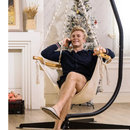 VIVOHOME Hanging Hammock With Armrests and Cushion | 440 Pound Capacity