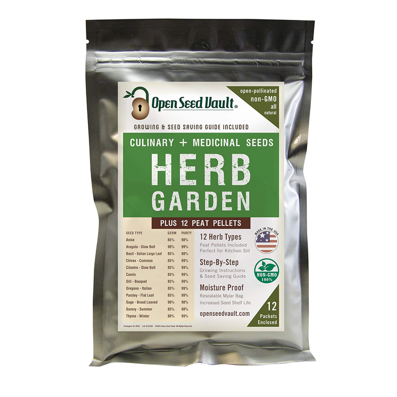 Variety 12 Pack Herb Garden Seeds | 4,000 Non GMO Heirloom Seeds