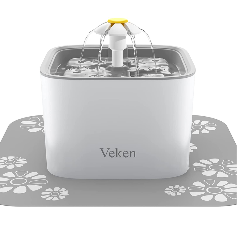 Veken Pet Fountain  Water Dispenser For Dogs and Cats With 3 Replacement Filters