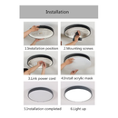 WIFUME LED Ceiling Lights Modern Ceiling Lamp 48W 24 Inch