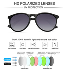 WOWSUN Polarized Sunglasses For Women Vintage Retro Round Mirrored Lenses