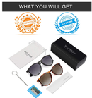 WOWSUN Polarized Sunglasses For Women Vintage Retro Round Mirrored Lenses
