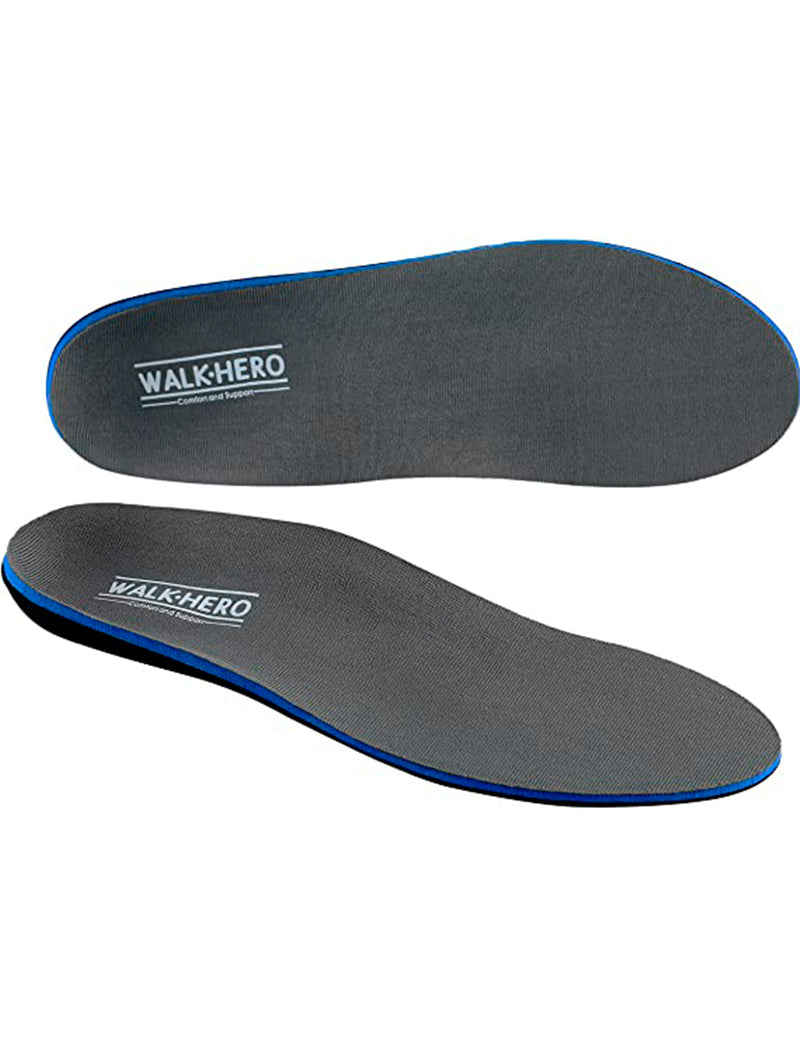 Walk-Hero Comfort And Support | Plantar Fasciitis Feet Insoles Arch Supports Orthotics Inserts Relieve Flat Feet | For Women And Men | Color Grey