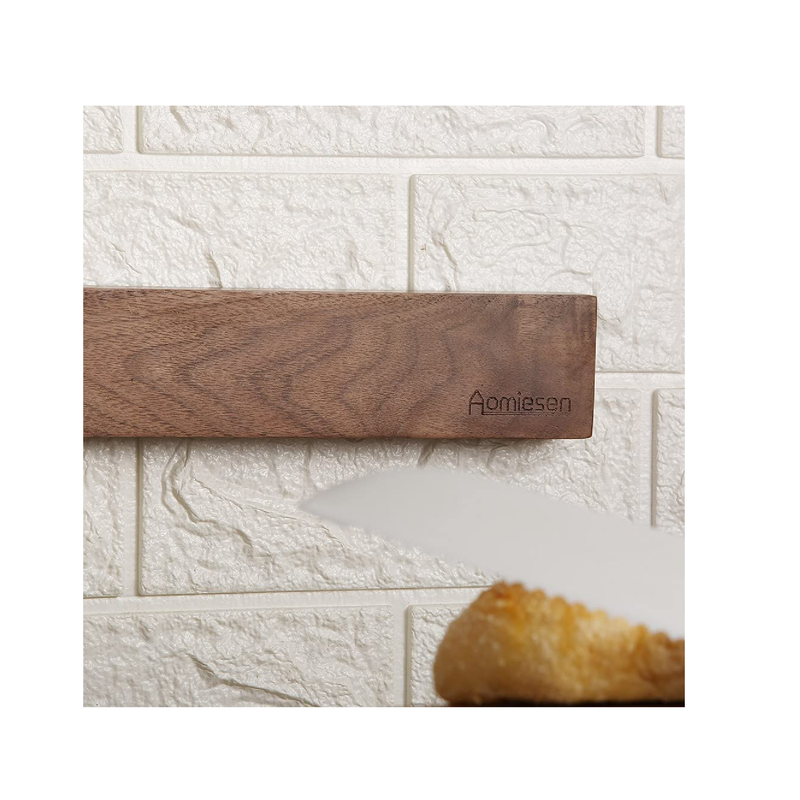 Wall Mounted Walnut Magnetic Knife Rack | Powerful Wooden Magnetic Strip