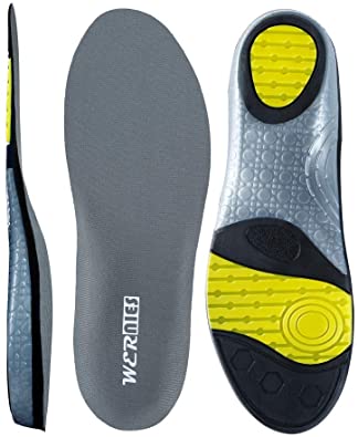 Grey Size 8 Running Shoes Inserts for Men Women, Athletic Arch Comfort Insole