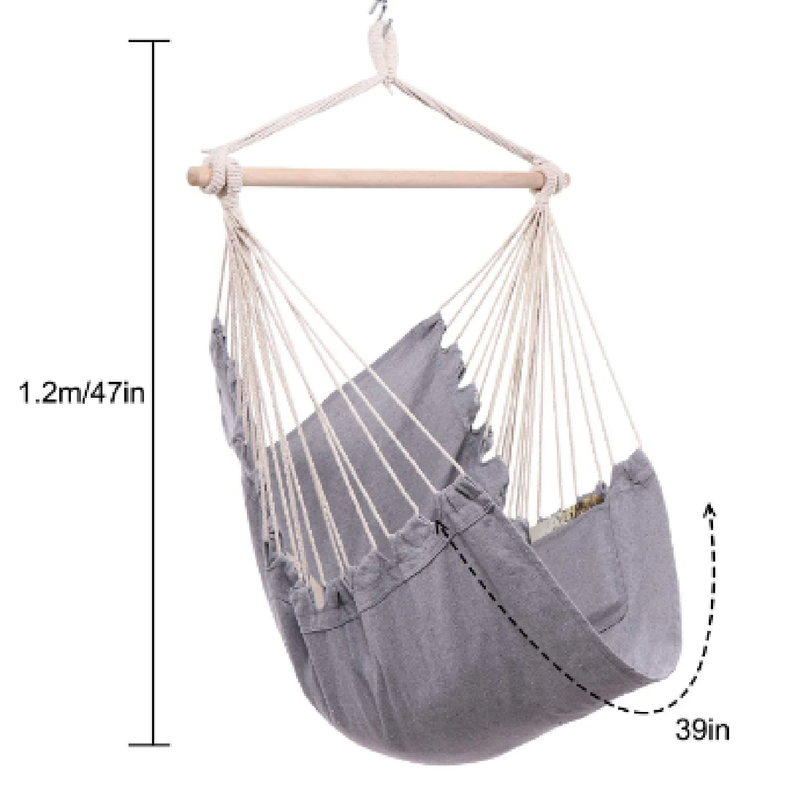 Y- STOP Hammock Hanging Chair Rope Swing Hanging Chair with Pocket | max. 330 Lb