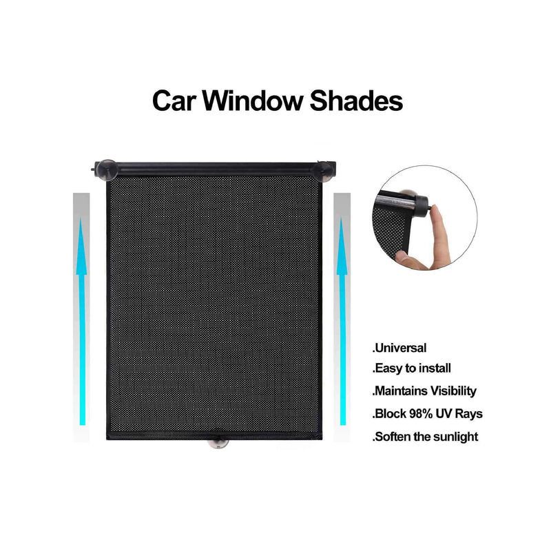 YAADUO Car Sun Shade Side Window Retractable Roller Blinds Harmful Sun Glare and Heat