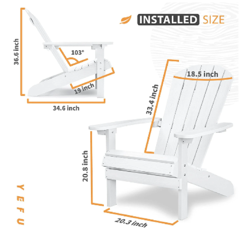 YEFU Plastic Adirondack Chairs | Weather Resistant Patio Chairs