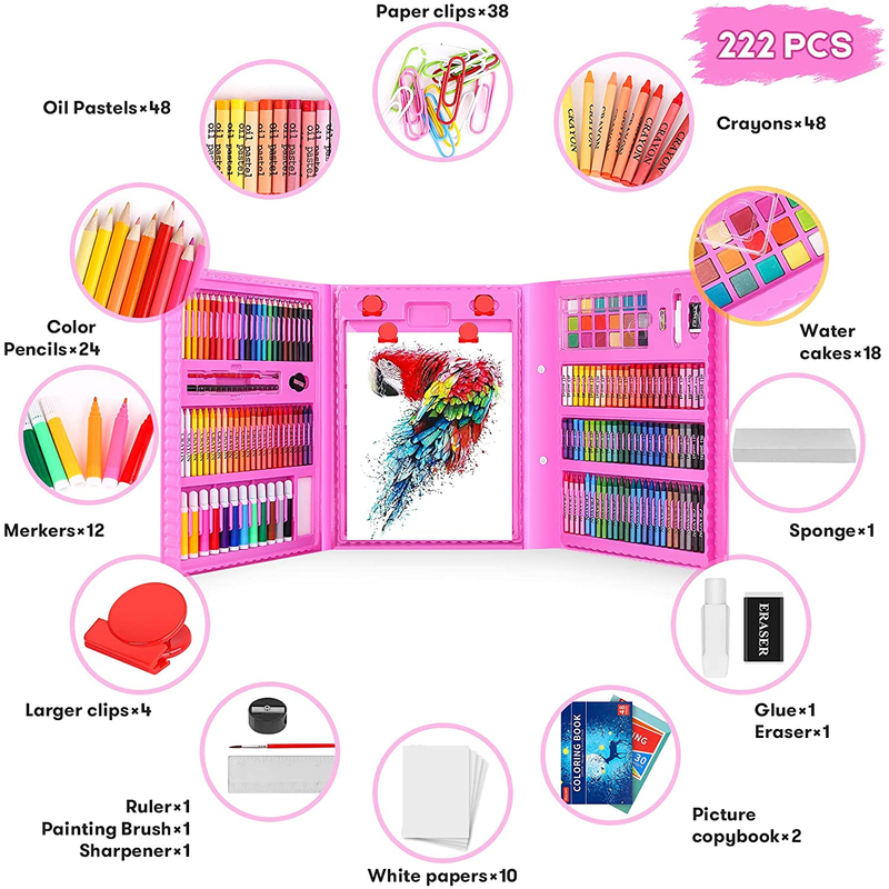 iBayam 222 Piece Drawing Supplies Art Set Kit for Girls Boys & 18