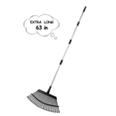 Yangbaga 63" Garden Leaf Rake | Adjustable From 38"-63" | 25 Teeth | Metal For Quick Lawn and Garden Cleanup