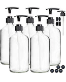 Youngever 5 Pack Empty Clear Glass Pump Bottles | 8 Ounce