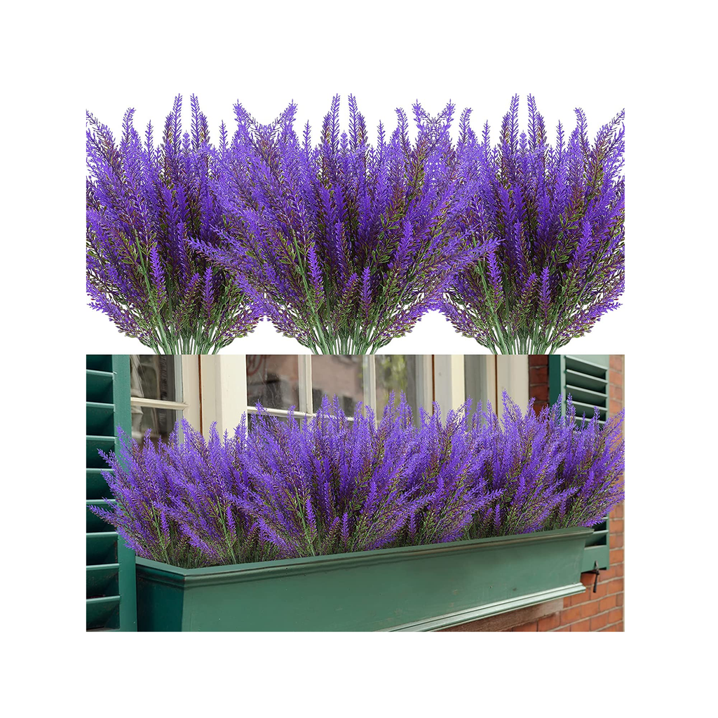 ZEOSTARO Artificial Lavender Flowers UV Resistant For Exteriors Syn