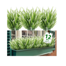 ZEOSTARO Artificial Lavender Flowers | UV Resistant For Exteriors| Synthetic Plastic Plants That Do Not Fade | Garden Window Decoration | Porch| Box | 12 Packs