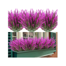 ZEOSTARO Artificial Lavender Flowers | UV Resistant For Exteriors| Synthetic Plastic Plants That Do Not Fade | Garden Window Decoration | Porch| Box | 12 Packs