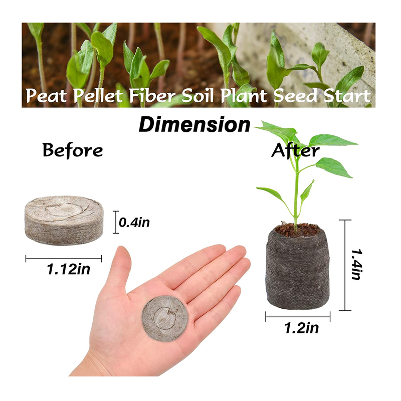 ZeeDix 100 Pcs (30mm) Peat Pellet Fiber Soil Plant Seed Starters | Plugs Pallet Seedling Soil Block