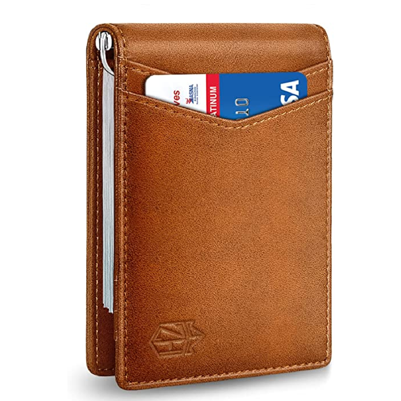 Men Metal Decor Small Wallet Pocket Wallet Small Purse ID Window
