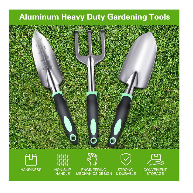  Zuzuan Garden Tool Set | 3 Pack Aluminum Heavy Duty Gardening Kit