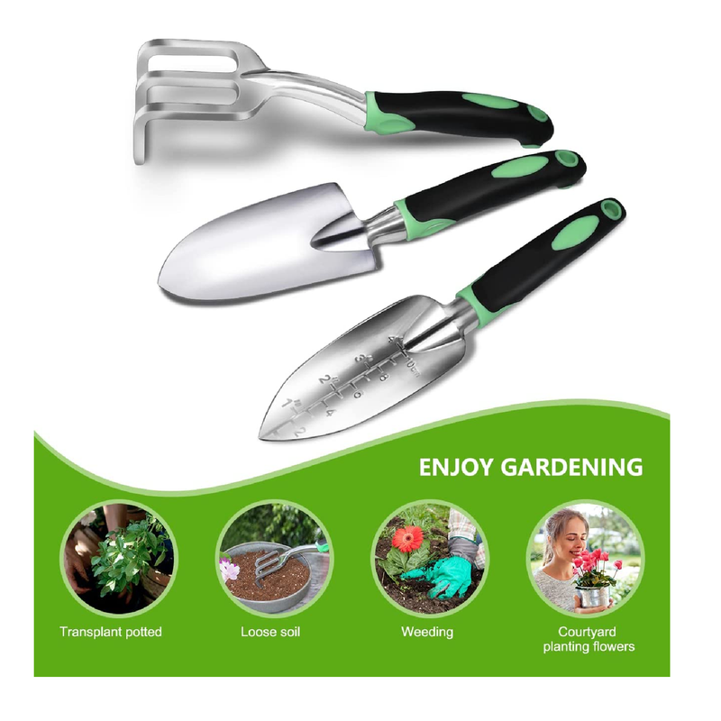  Zuzuan Garden Tool Set | 3 Pack Aluminum Heavy Duty Gardening Kit