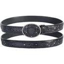 Wild West Caiman Belly Belt With Leather Lining And Removable Buckle Black (2C11F8205)