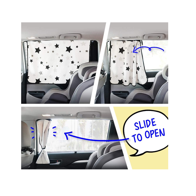 ggomaART Car Side Window Sunshade |  Magnetic Curtain Black Star