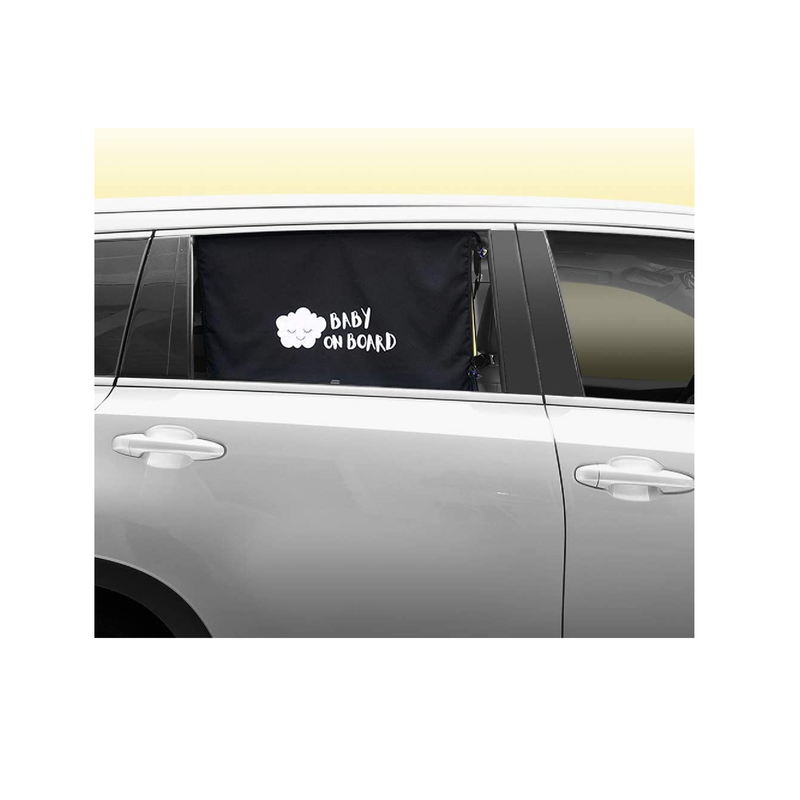 ggomaART Car Side Window Sunshade |  Magnetic Curtain Black Star