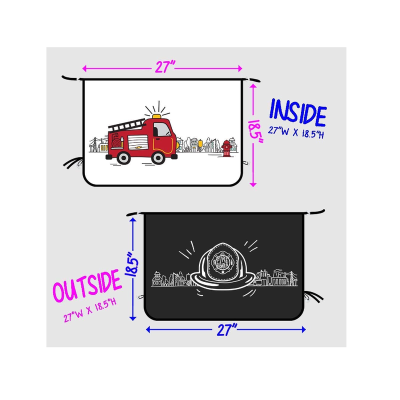 ggomaART Car Side Window Sunshade |  Magnetic Curtain Fire Truck