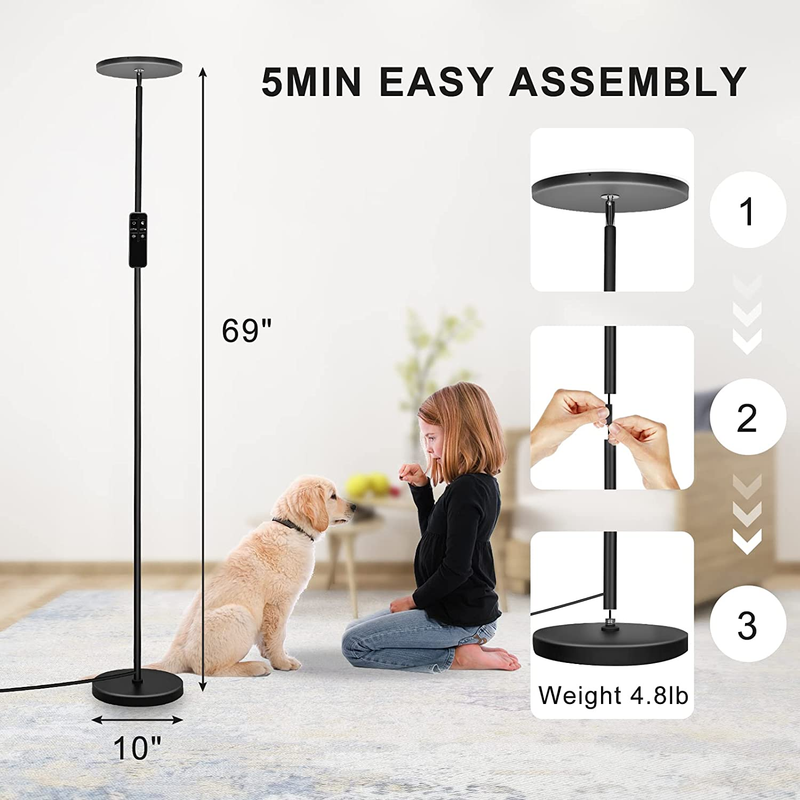 mukuxin | Floor Lamp  Super Bright Modern Torchiere LED Floor Lamps