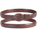 Wild West Caiman Belly Belt With Leather Lining And Removable Buckle Brown (2C11F8207)