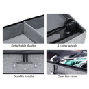 storageLAB Under bed storage with wheels transparent top cover and steel elements